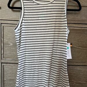 Striped Black and White Sleeveless Top